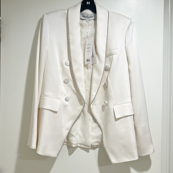 VERONICA BEARD jagger rhinestone dickey jacket in winter white - Picture 8 of 9